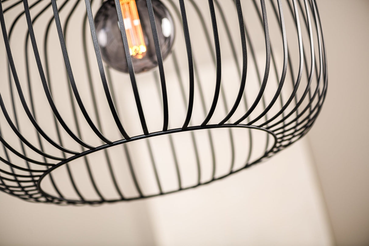 Industrial Pendant Lamp Ursul Black Metal 1-light Ø55 cm