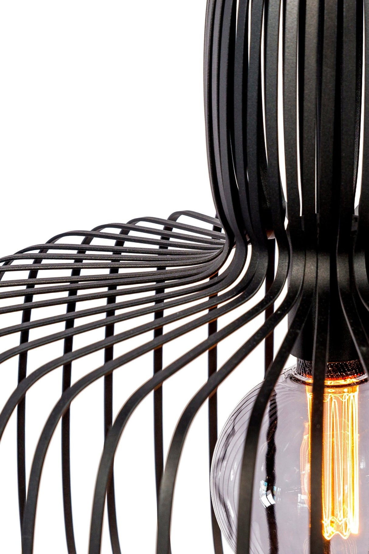 Industrial Pendant Lamp Ursul Black Metal 1-light Ø55 cm