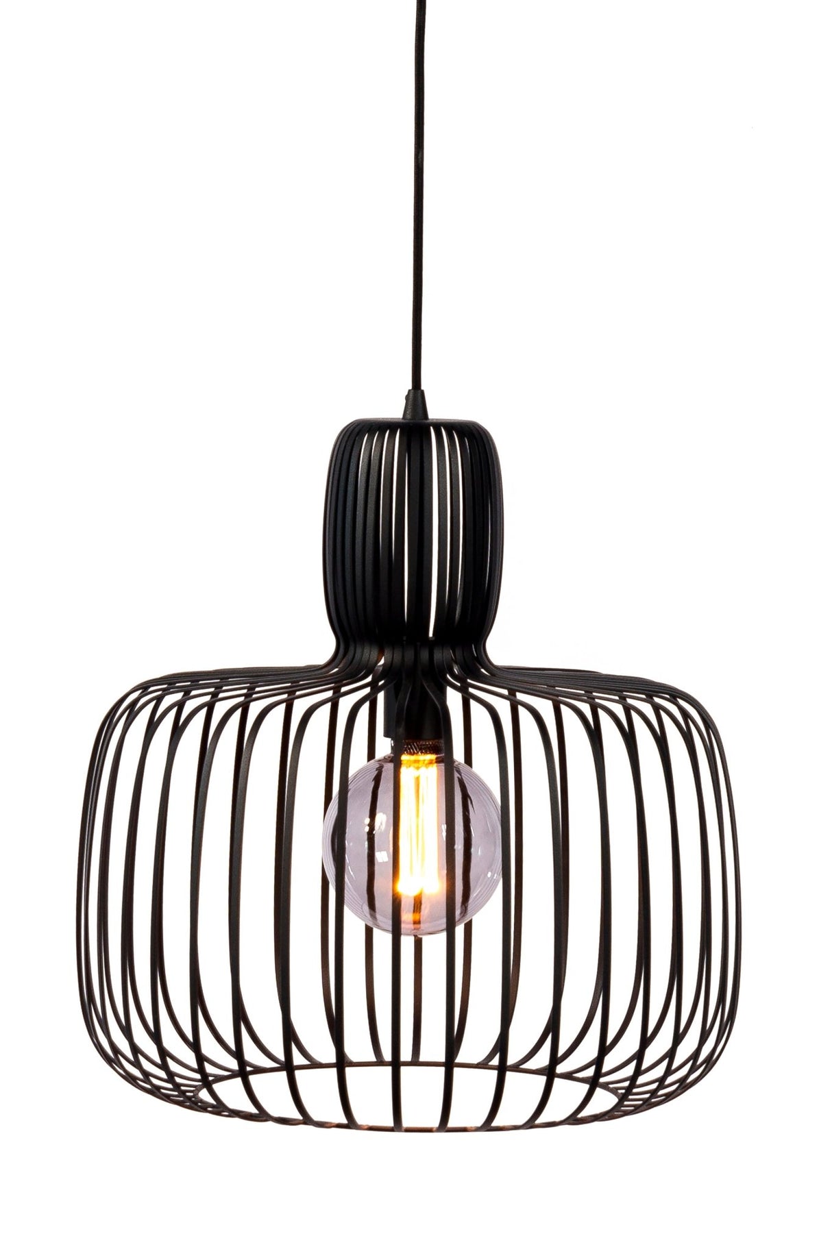 Industrial Pendant Lamp Ursul Black Metal 1-light Ø55 cm