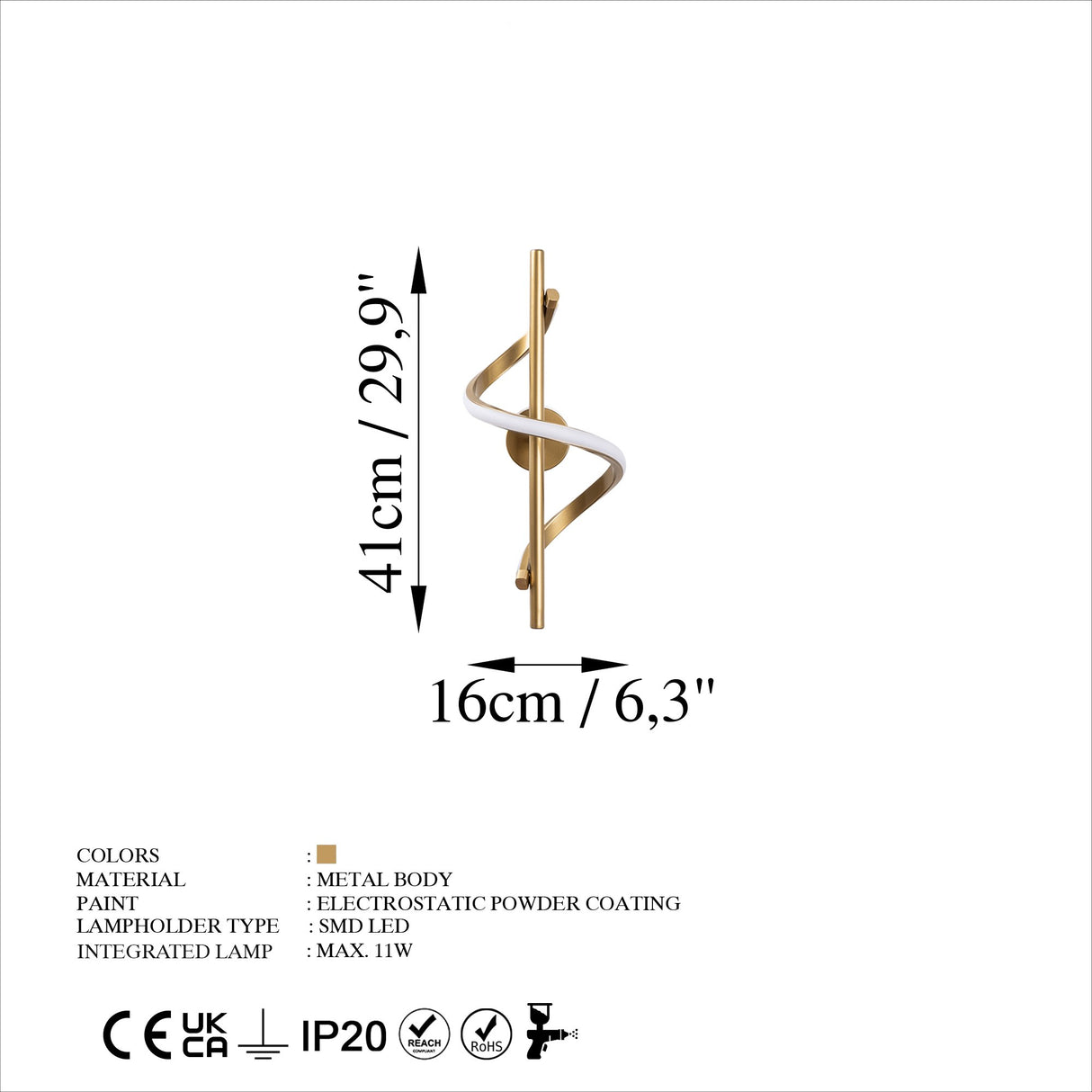 Wall lamp Gold Metal Opulent