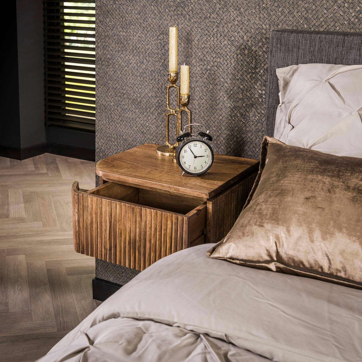 Floating Bedside Table Maria Set of 2 Mango Wood