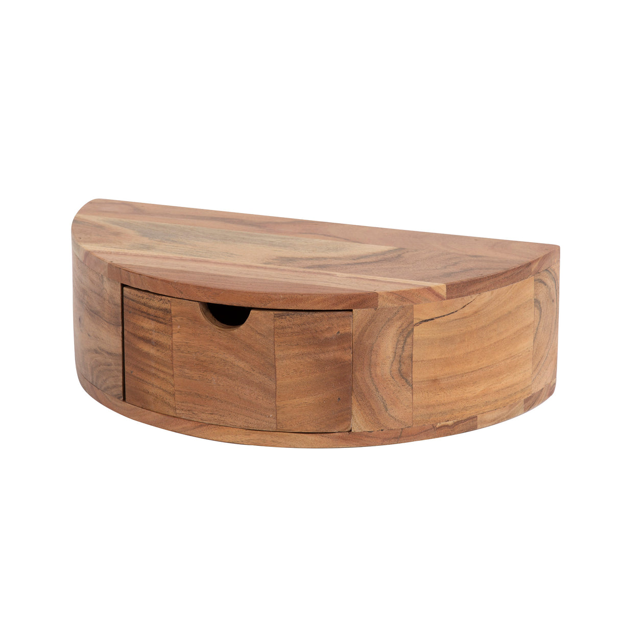 Floating Bedside Table Noa Half-round Acacia Wood
