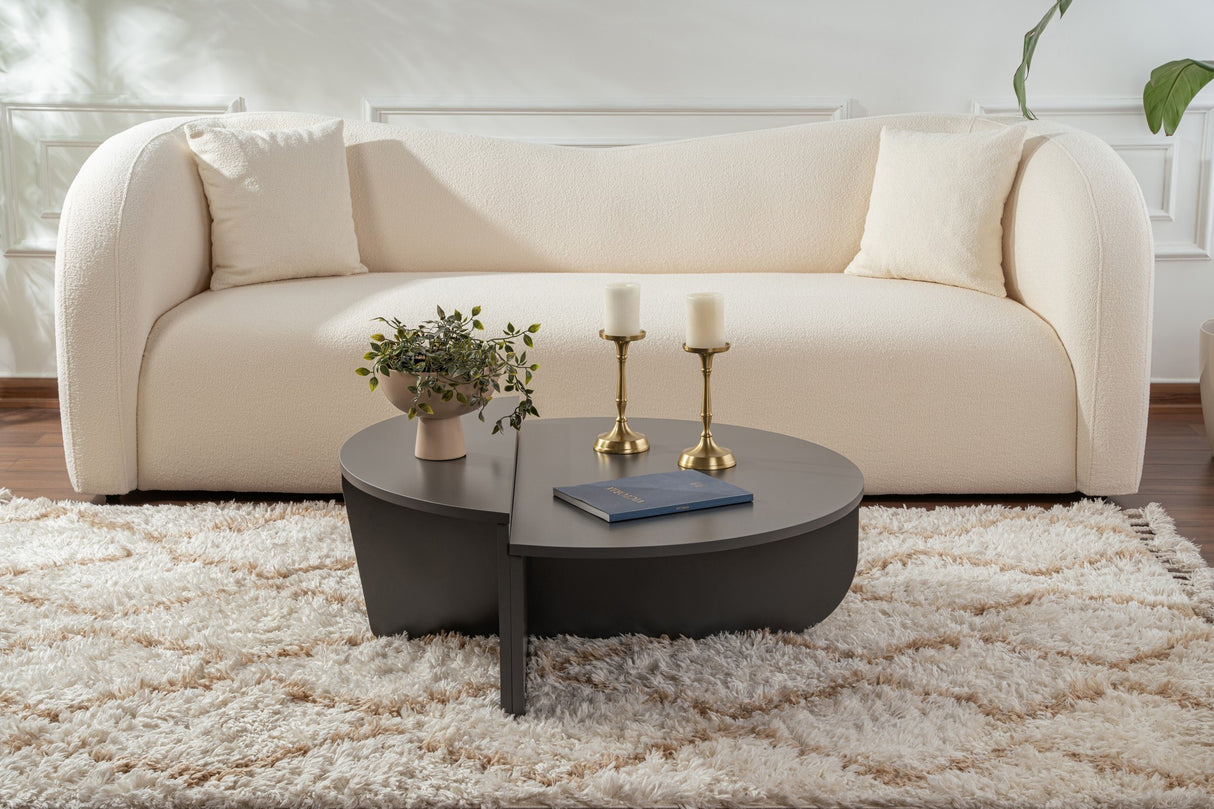 Round Coffee Table Anthracite Melamine 85 cm Orin