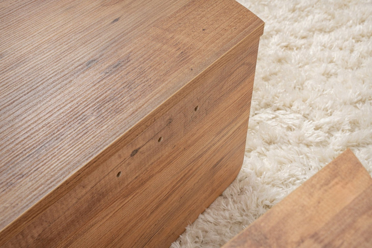 Round Coffee Table Atlantic Pinewood Stepped Melamine 90 cm Orin