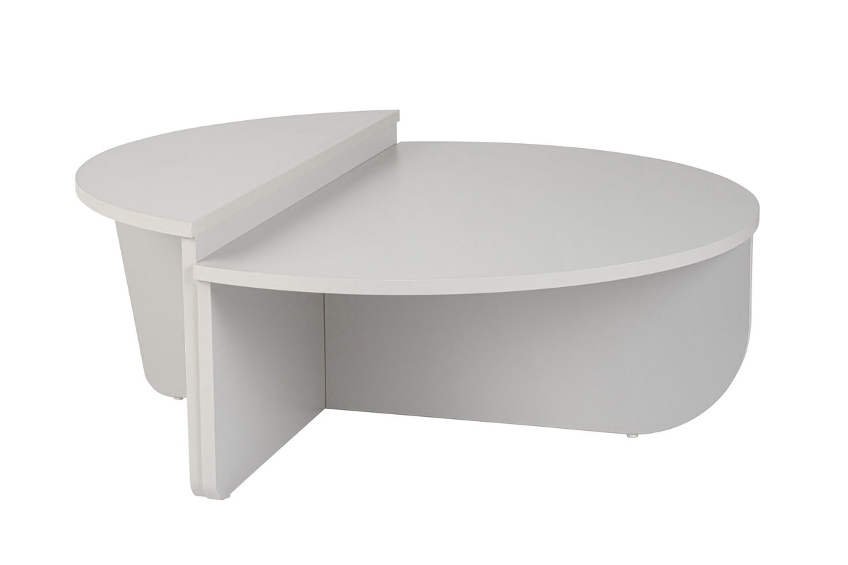 Round Coffee Table Grey Tiered Melamine 90 cm Orin