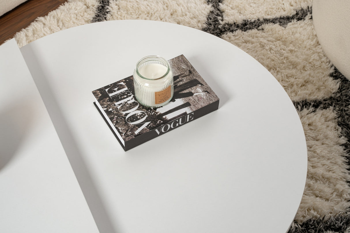 Round Coffee Table White 85 cm Melamine Orin