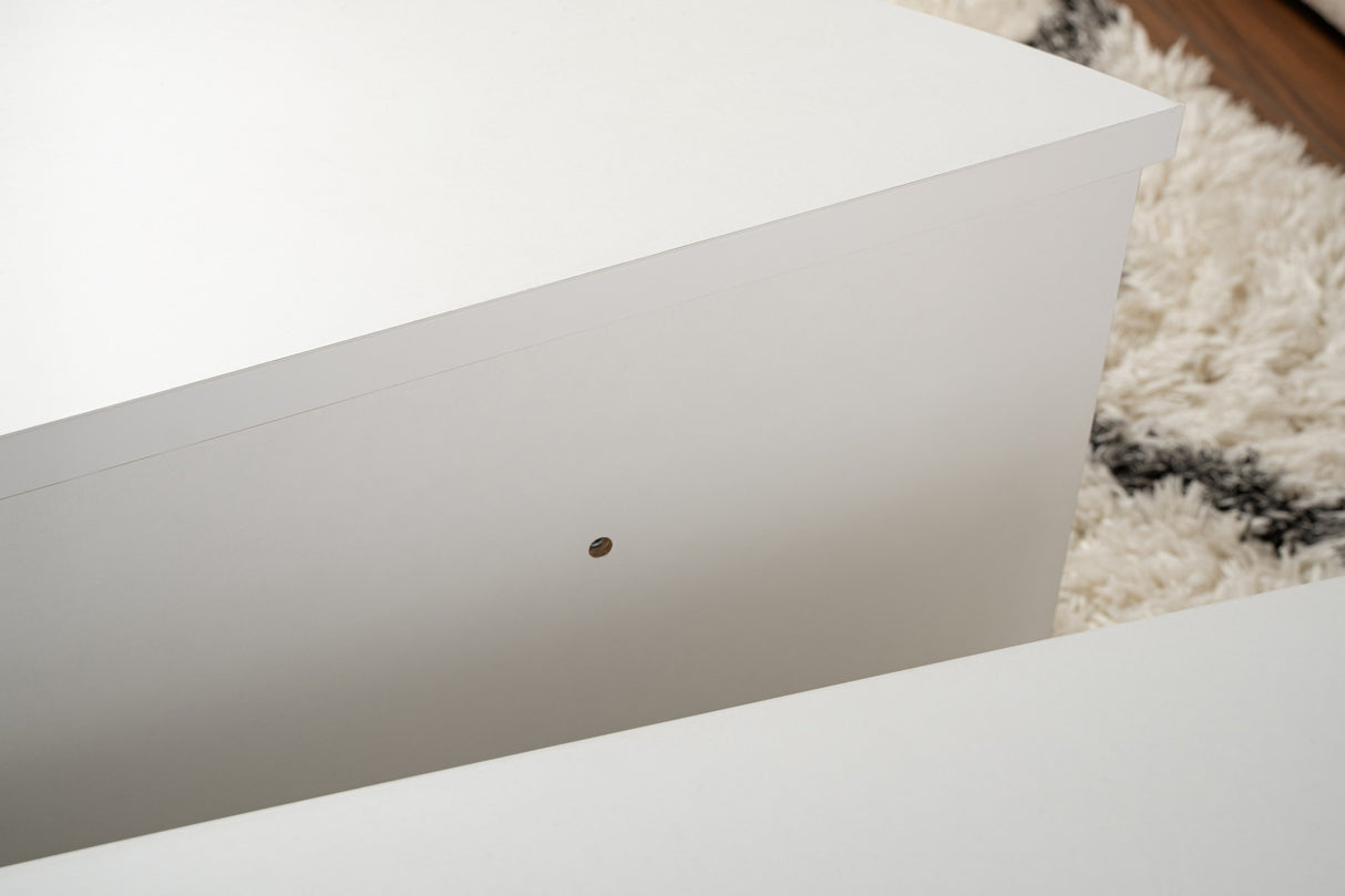 Round Coffee Table White 85 cm Melamine Orin