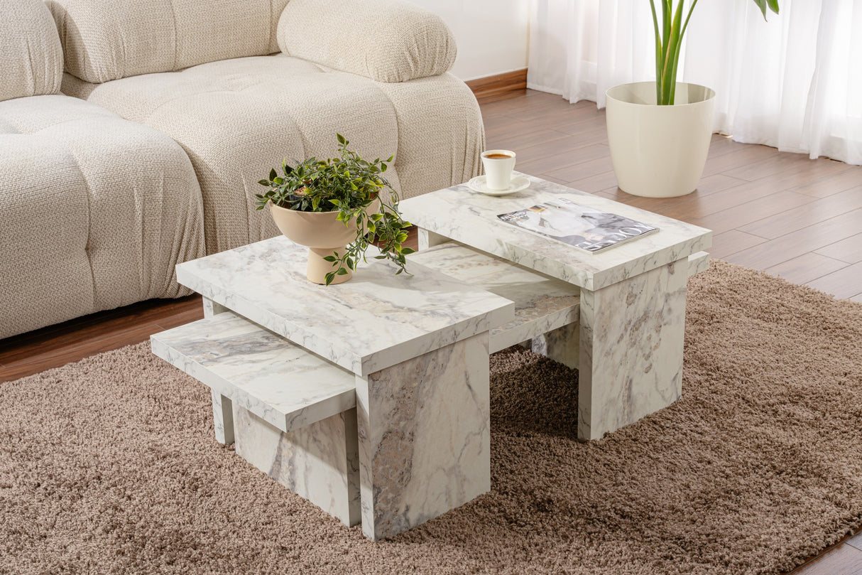 Marble Look Melamine Coffee Table Rebellion