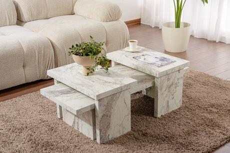 Marble Look Melamine Coffee Table Rebellion
