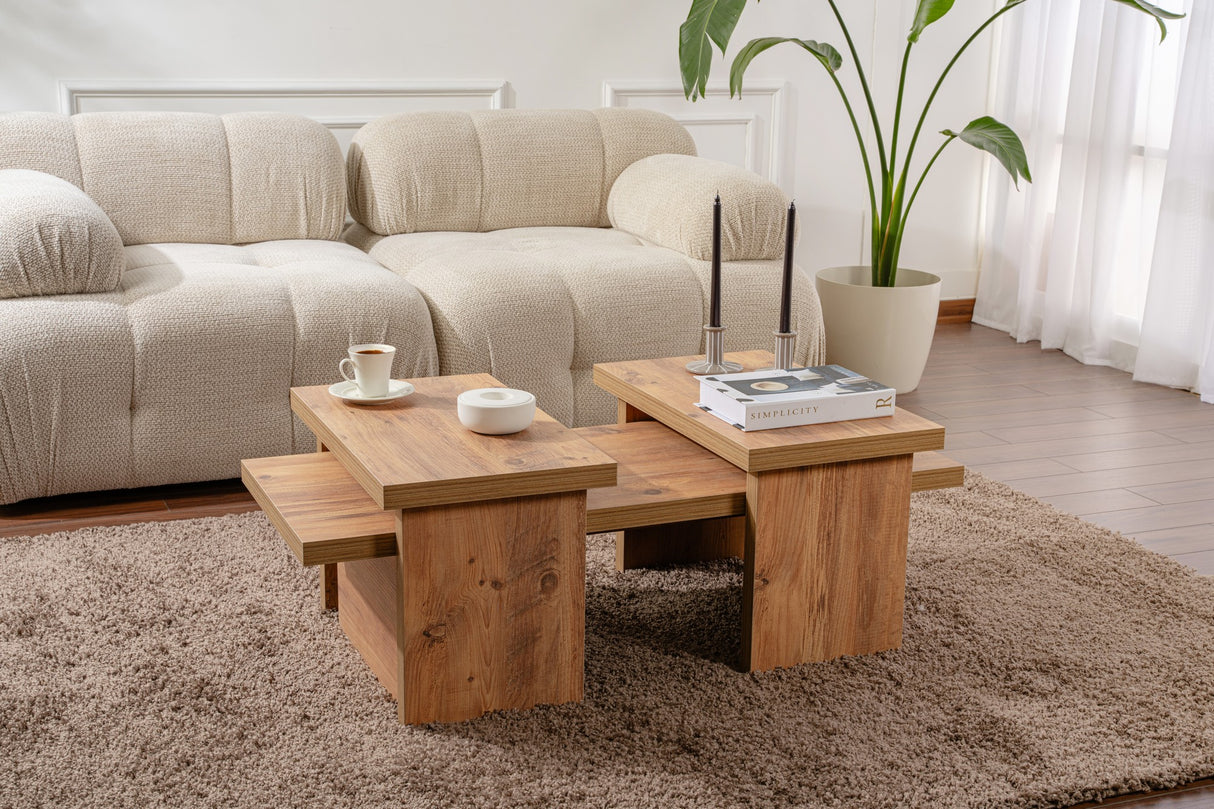 Coffee table Natural Pine look Melamine Rebellion