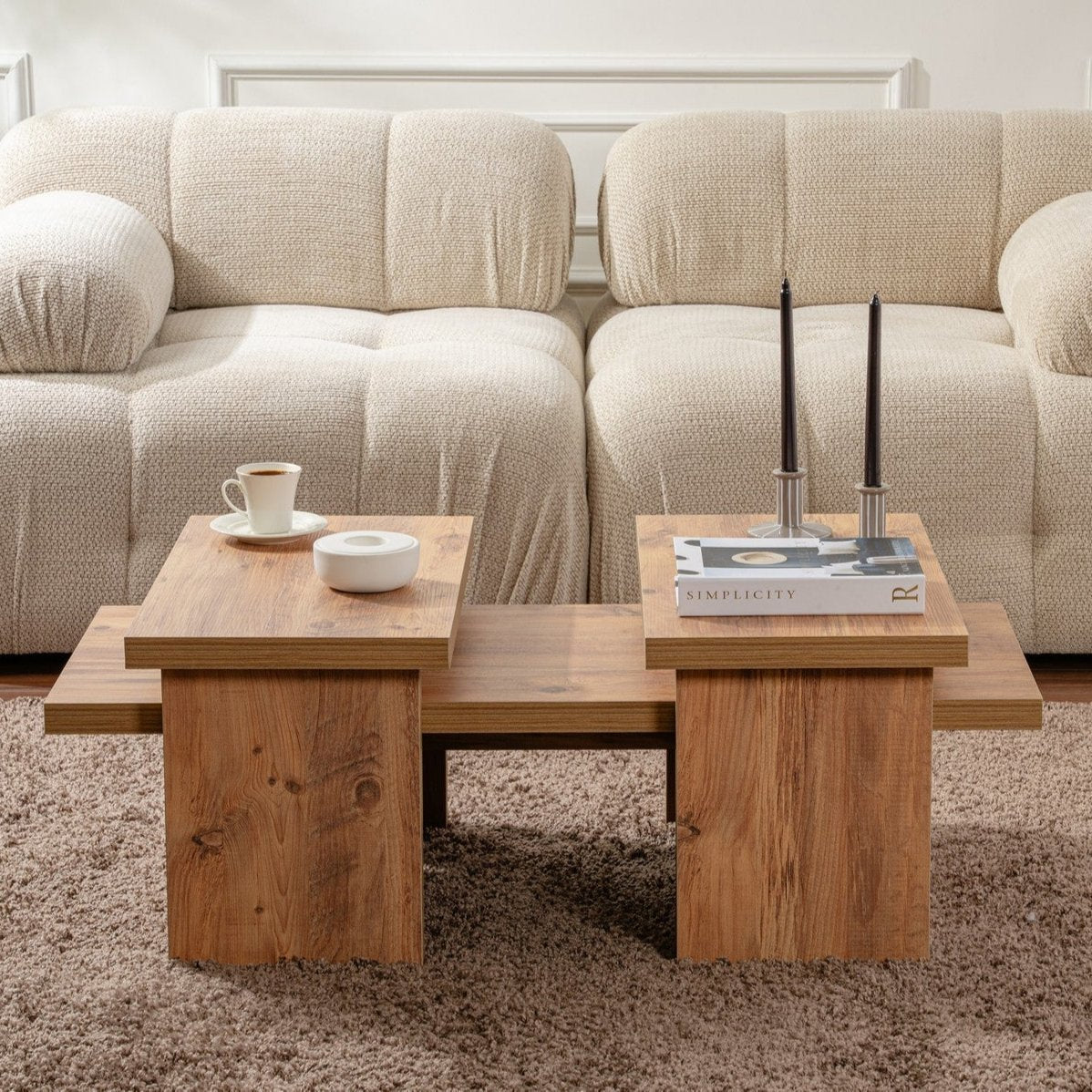 Coffee table Natural Pine look Melamine Rebellion