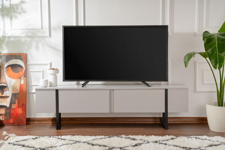 TV Cabinet Gray Melamine Gold Frame Blitz 50x180x29.5 cm