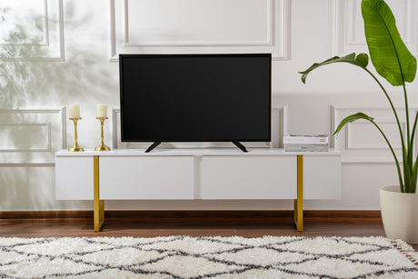 TV Cabinet White Melamine Blitz 50x180x29.5 cm