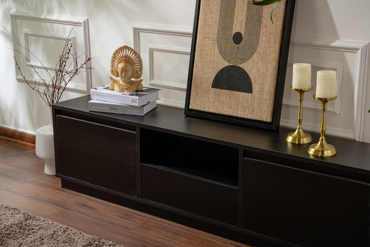 TV Cabinet Black Melamine Flare 42x160x29.5 cm