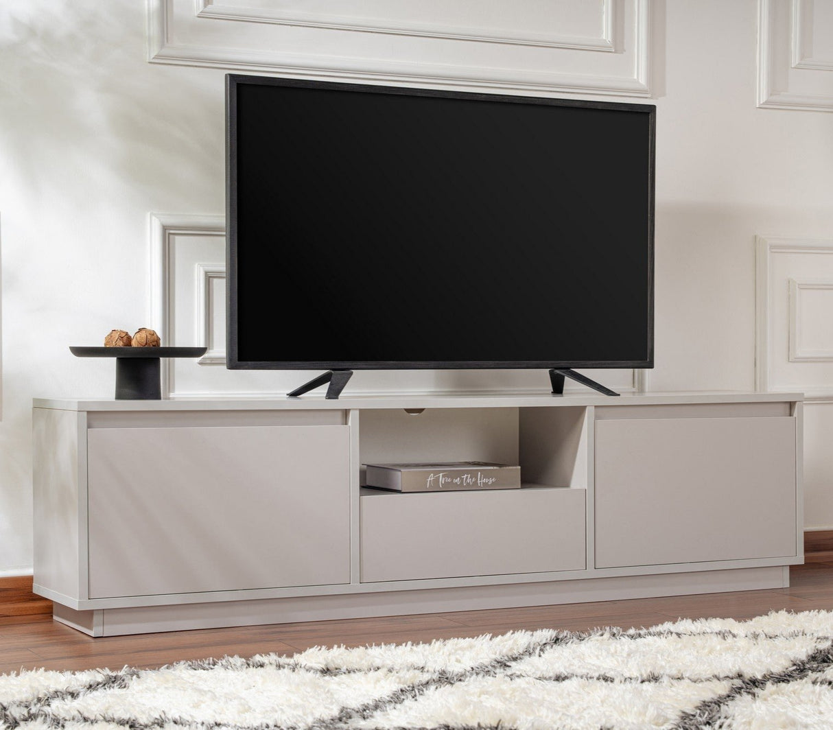 TV Furniture Gray Melamine Flare 42x160x29.5 cm