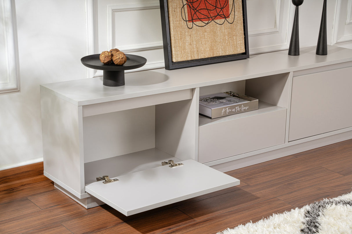 TV Furniture Gray Melamine Flare 42x160x29.5 cm