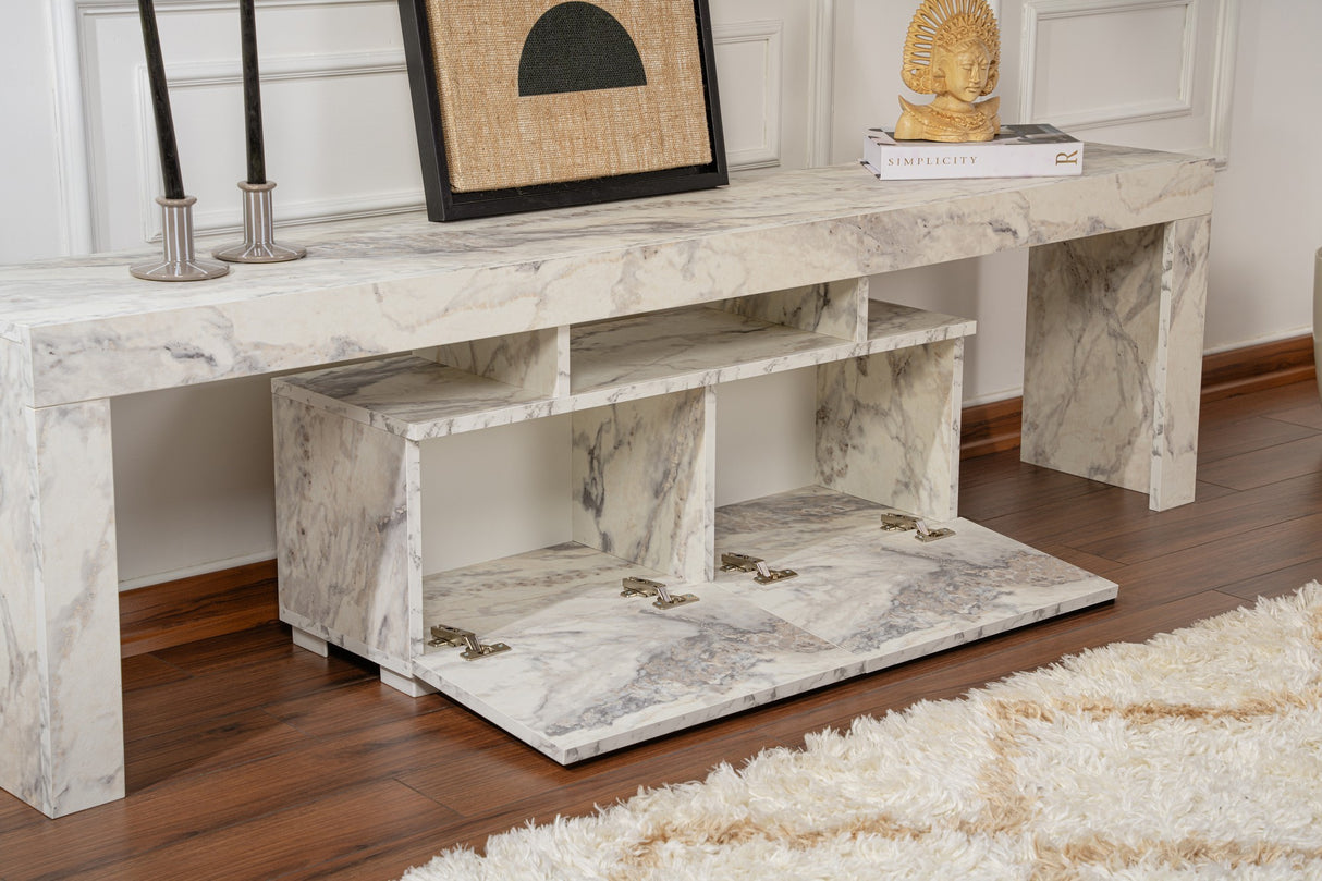 TV Cabinet Marble Melamine Vertex 50x180x31.3 cm