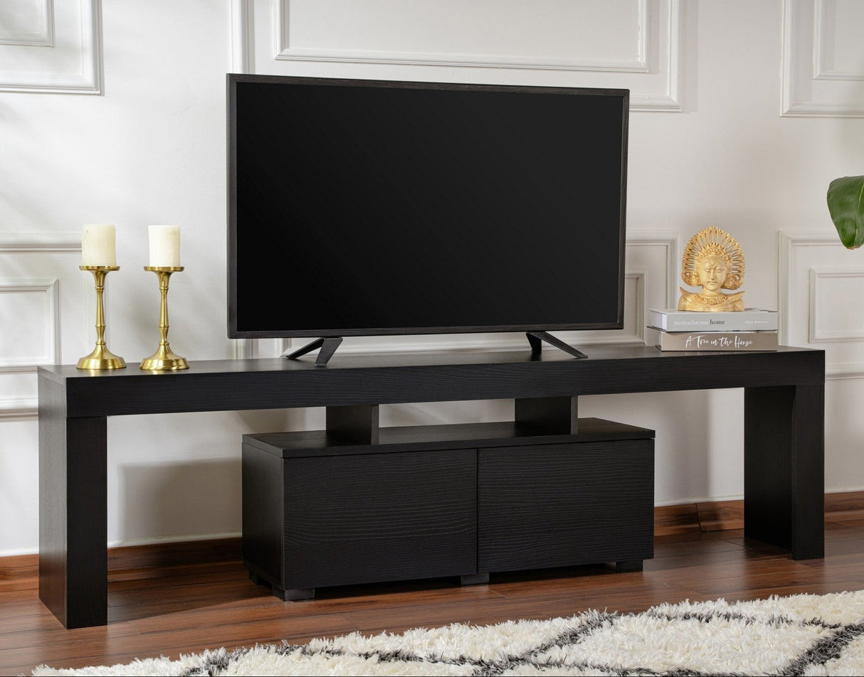 TV Cabinet Black Melamine Vertex 50x180x31.3 cm