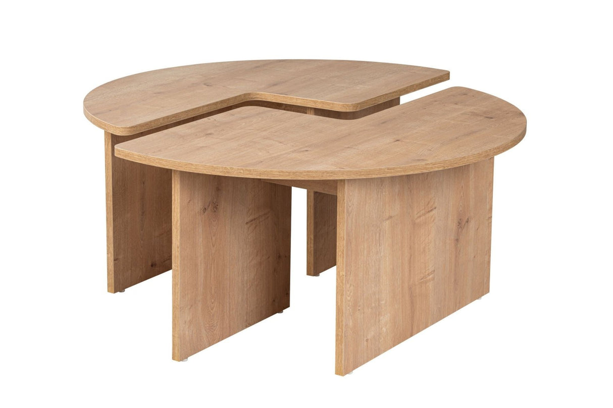 Round Coffee Table Moari Oak Melamine 90 cm