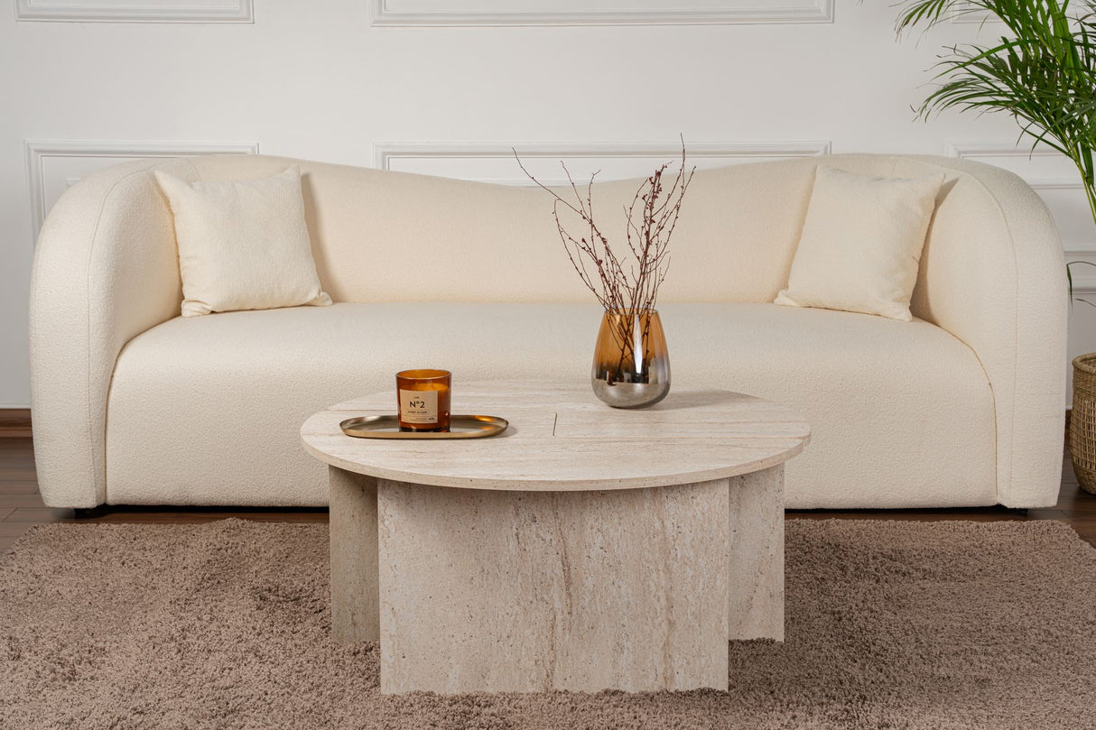 Coffee Table Set of 2 Travertine Maira - Melamine