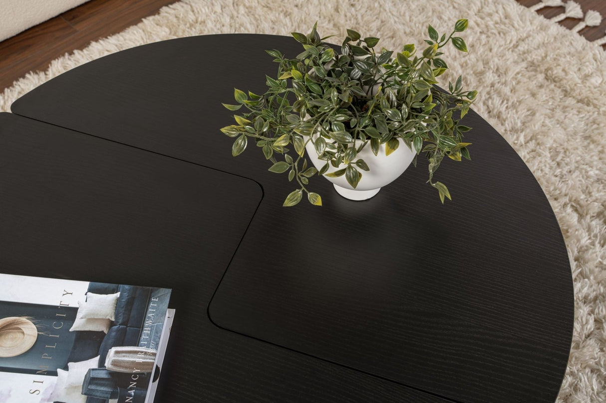 Round Coffee Table Moari Black Melamine 90 cm