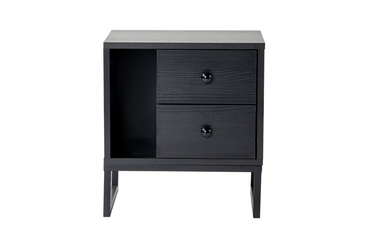 Nightstand Black Melamine Pulsar