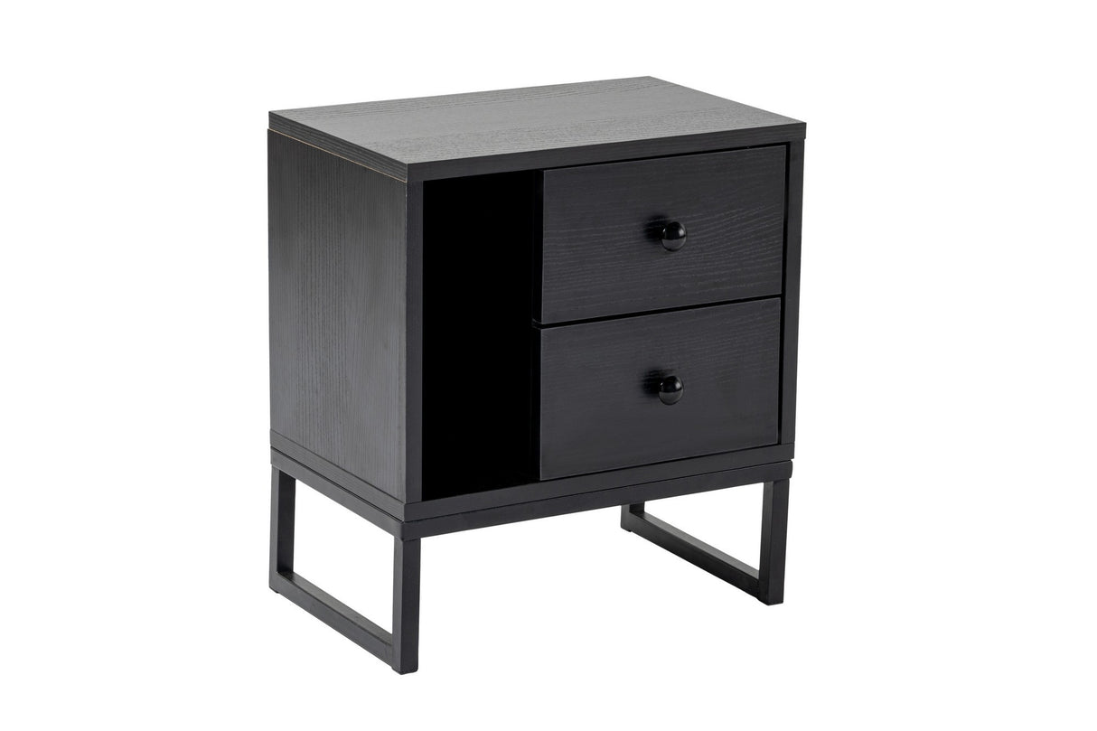 Nightstand Black Melamine Pulsar