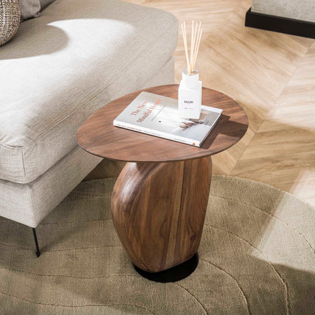 Side Table Acacia Glaze Brown 45x36x50 cm