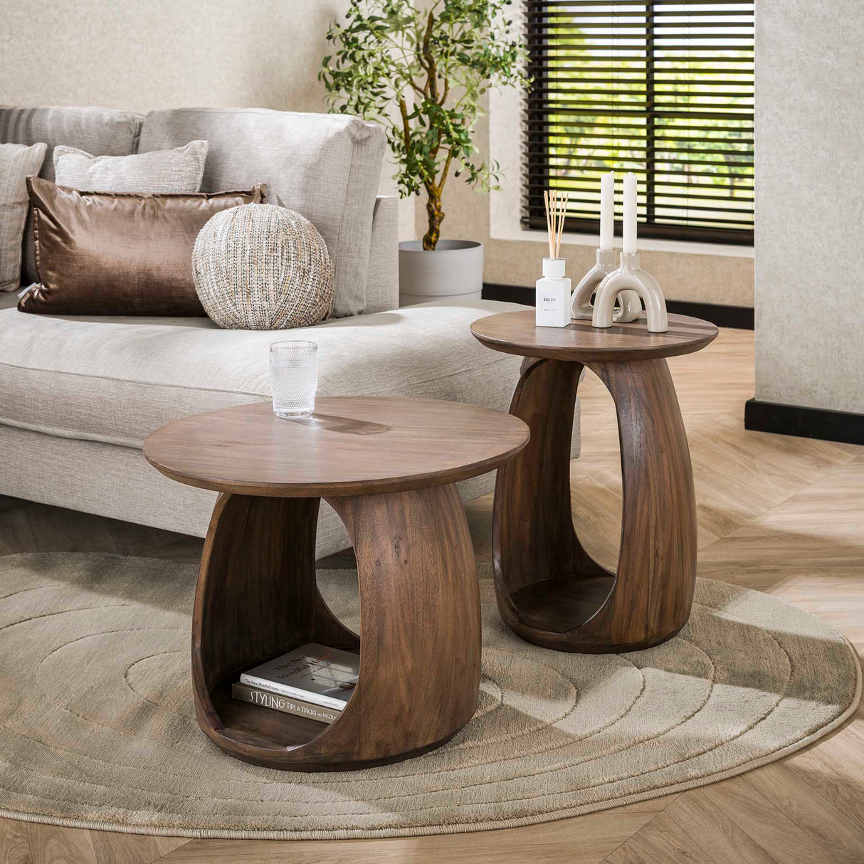 Side table Juno Acacia Brown 45x45x56 cm