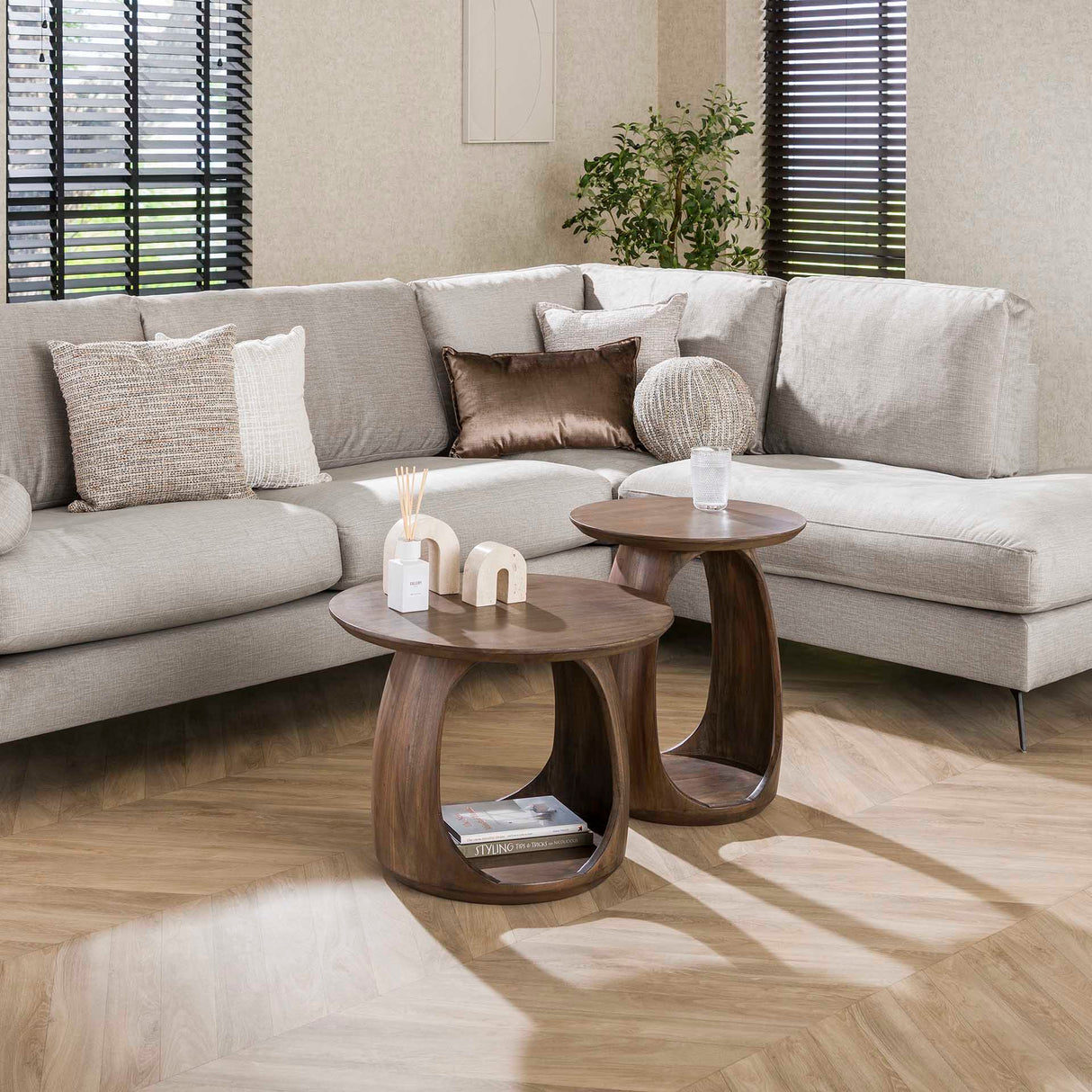 Side Table Nore Solid Acacia Brown 60x60x46 cm