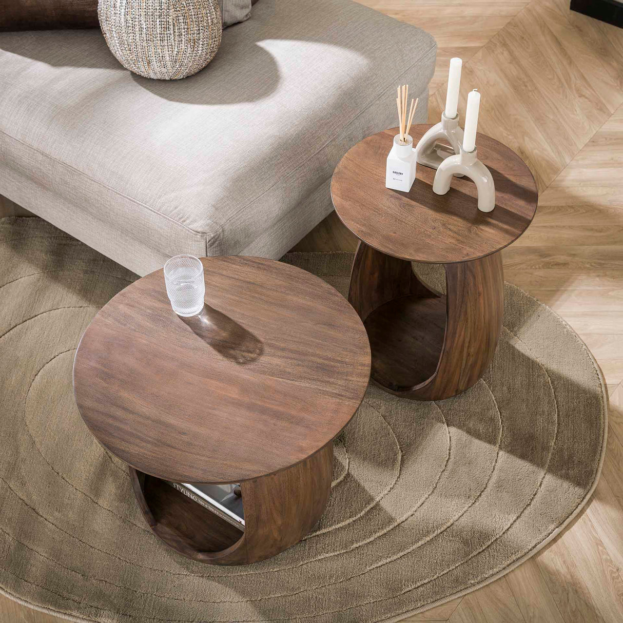 Side Table Nore Solid Acacia Brown 60x60x46 cm