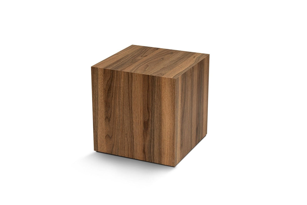 Modern Side Table Cube Square Walnut Look - 45x45x50 cm