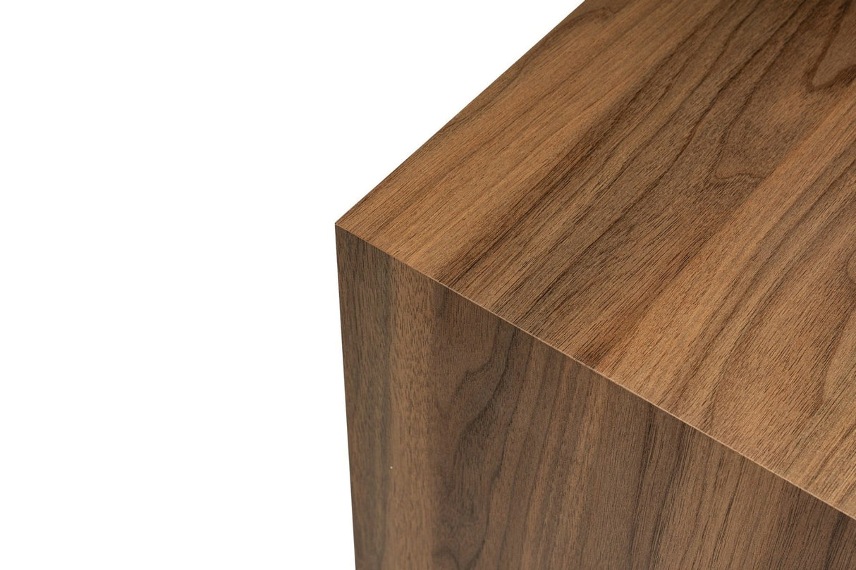 Modern Side Table Cube Square Walnut Look - 45x45x50 cm