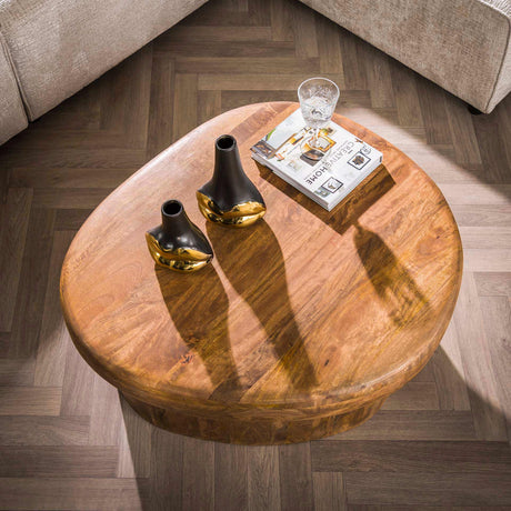 Organic coffee table Kacie Mango Wood sand color