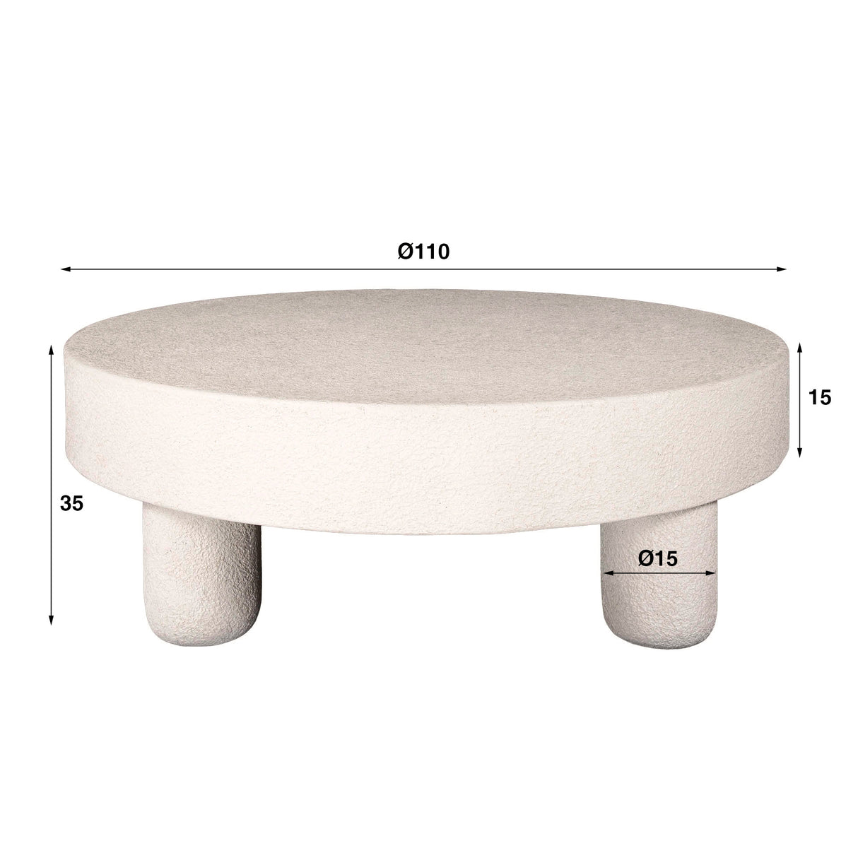 Coffee table Sinan Ø60 cm Marble composite White