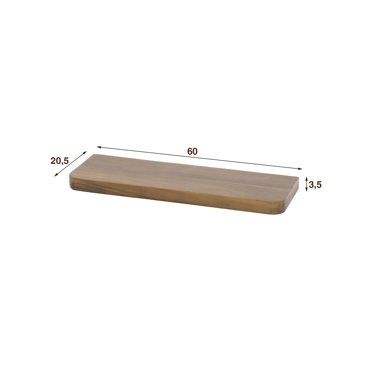 Wall Shelf Acacia Drift Brown 60 cm - Solid Wood