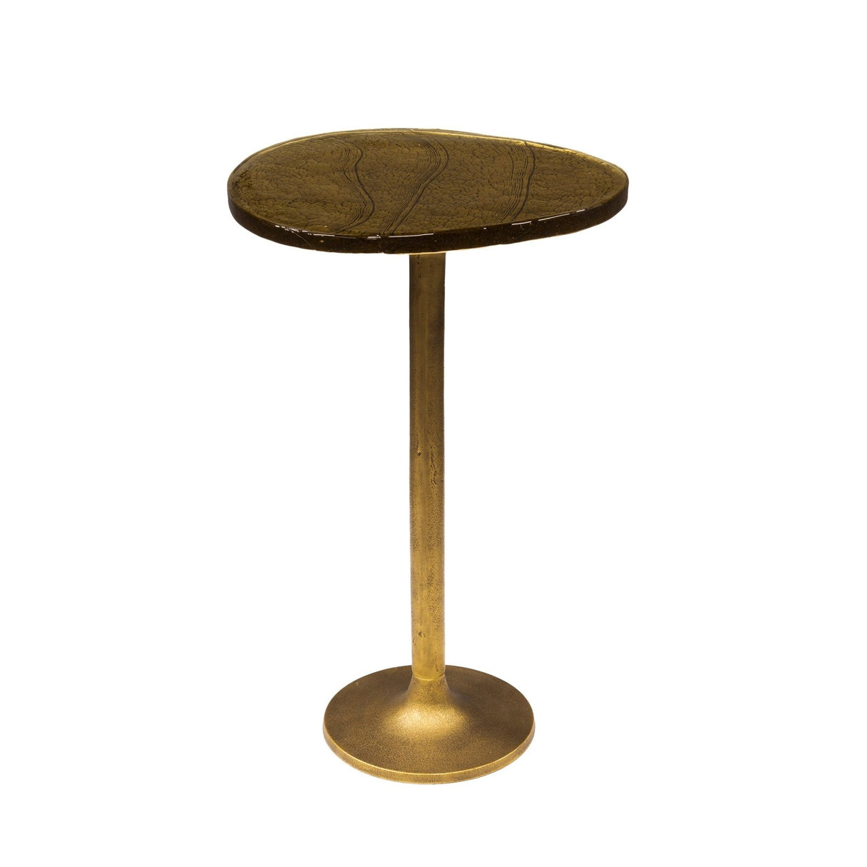 Side table Nola in Antique Gold - 60 cm high