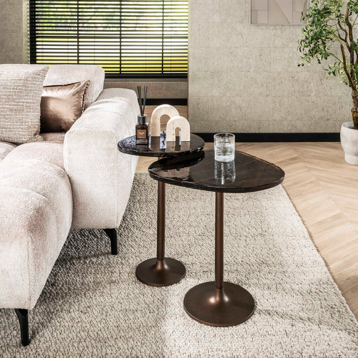 Side Table Copper Glow M – Antique Copper, 50x42x55 cm