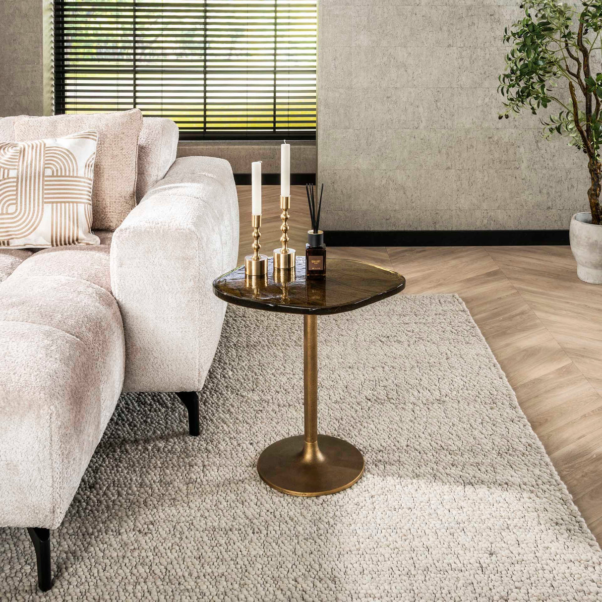 Side table Aurum S - Antique Gold Metal (53x42x50 cm)