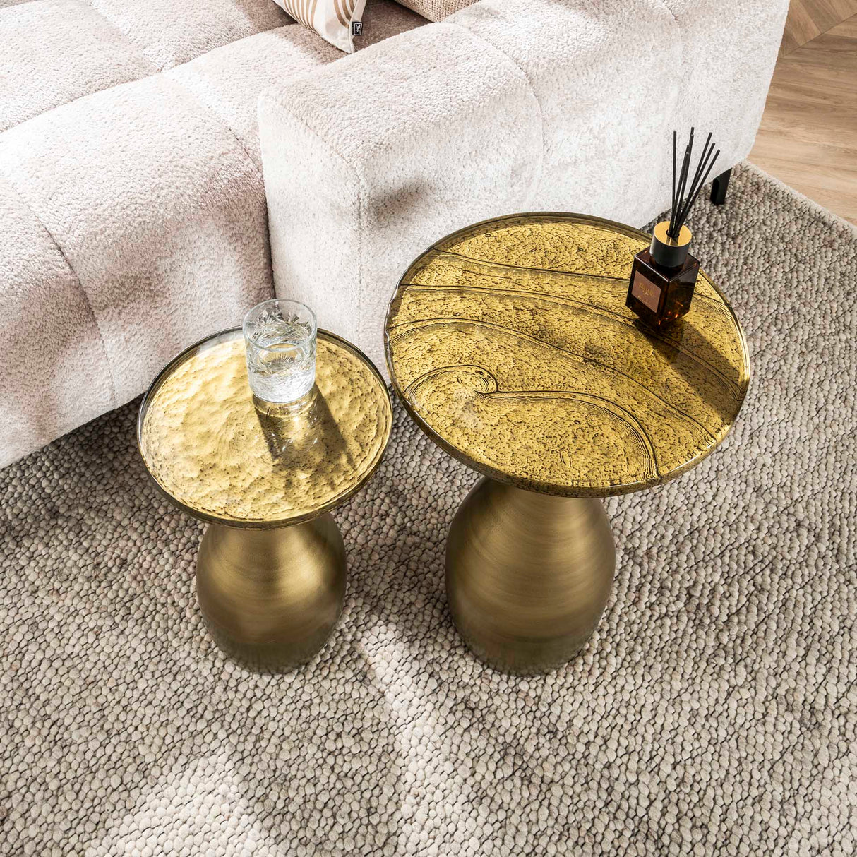 Side Table Drop M - Antique Gold 40x60 cm