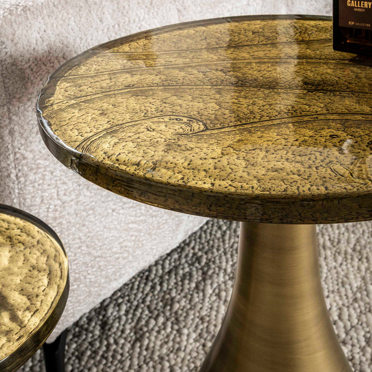 Side Table Drop M - Antique Gold 40x60 cm