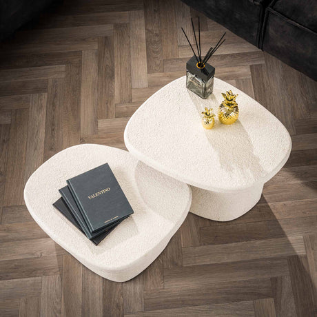 Organic Marble Composite Coffee Table Set of 2 Zaya