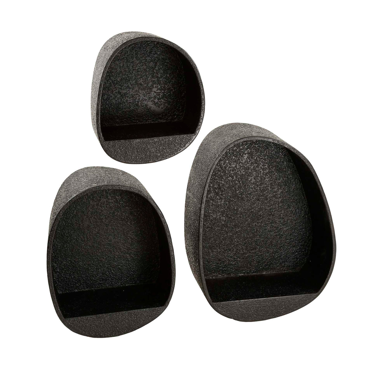 Set of 3 Metallic Drop Gray Wall Decorations