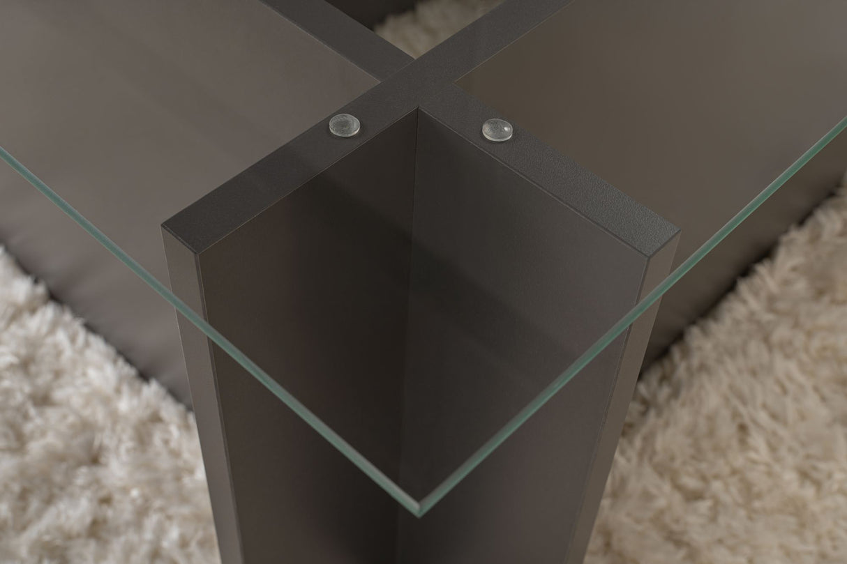 Rectangular Modern Coffee Table Vetroni Anthracite - Glass - 105x65 cm