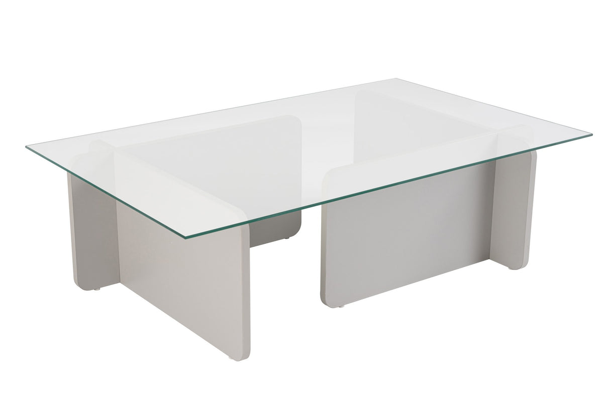 Coffee Table Grey Melamine Glass Opal 105x65x30 cm