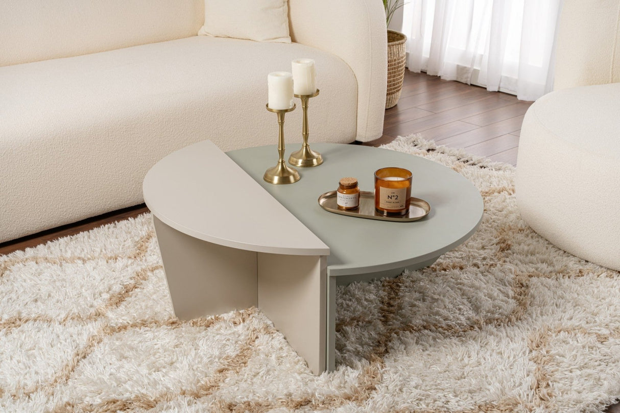 Round Coffee Table As Green Melamine 90 cm Orin