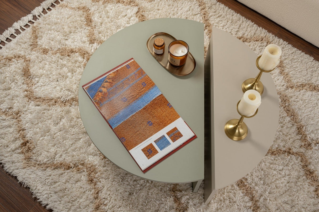 Round Coffee Table As Green Melamine 90 cm Orin