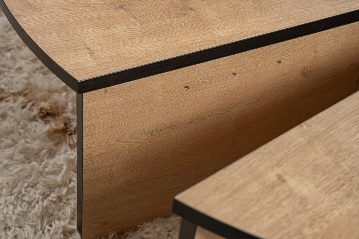 Round Coffee Table 85 cm Natural Oak Look Melamine Orin