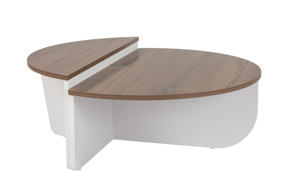 Orion coffee table Walnut and White 90x60 cm Walnut White Melamine