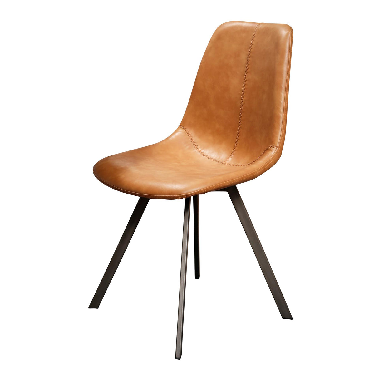 Set of 4 Dining Chairs Siena Saddle PU brown